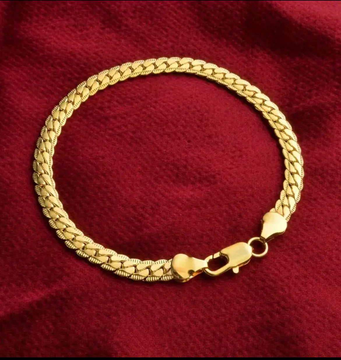 Pulsera tejida de oro 18k laminado