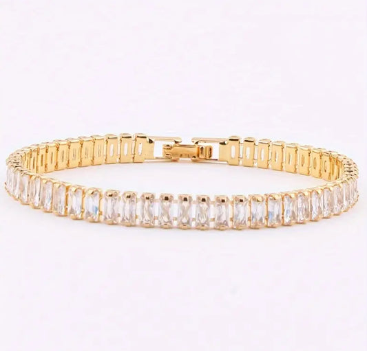 Pulsera tenis oro 18k laminado