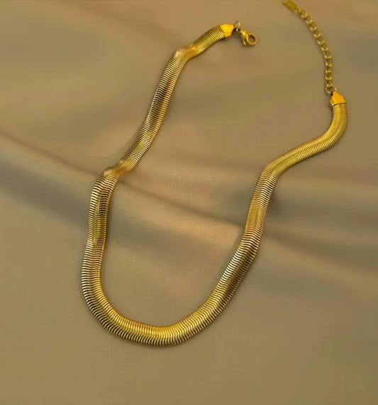 Cadena tejido de serpiente oro 18k laminado