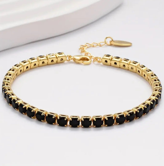 Pulsera tenis oro laminado 18k